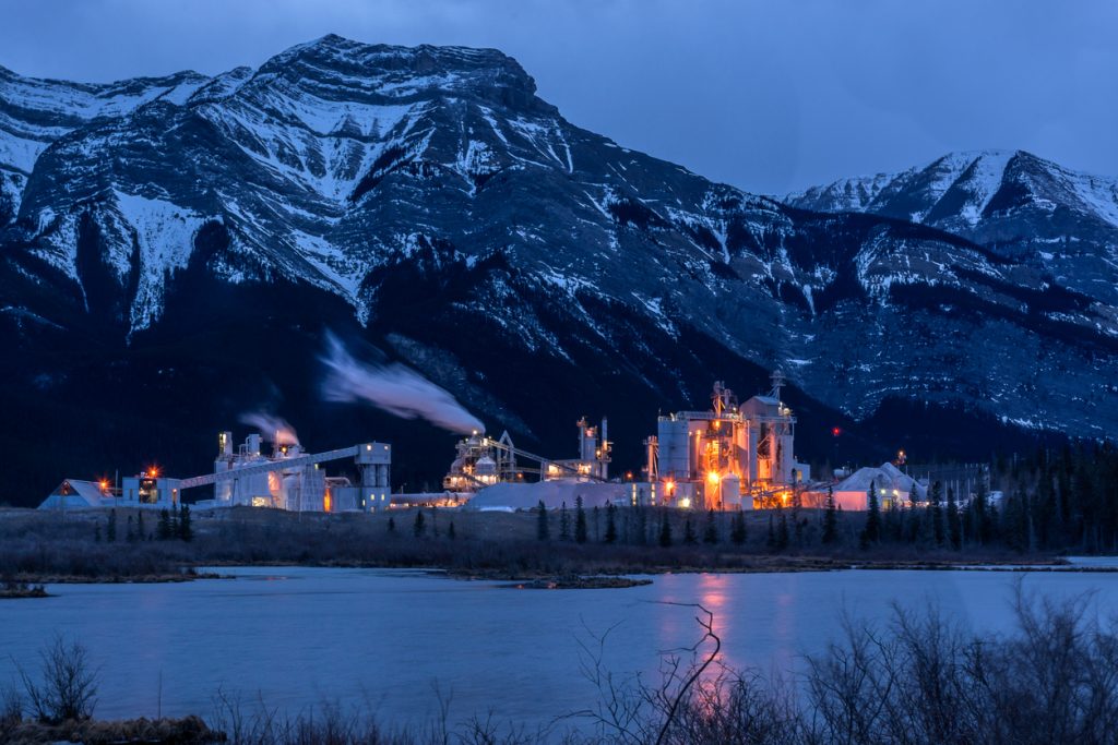 Magnesium Plant at Night during Winter